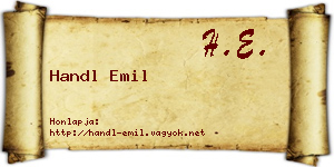 Handl Emil névjegykártya
